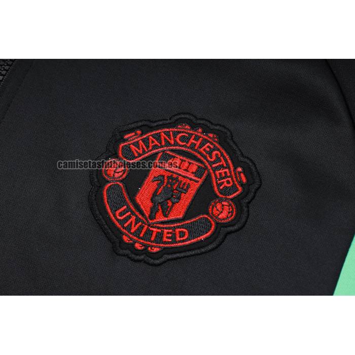Chandal de Sudadera del Manchester United Nino 2023 2024 Negro y Rojo
